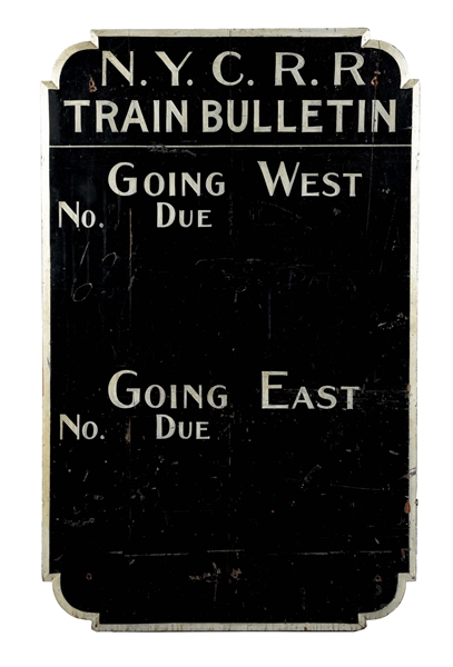NEW YORK CENTRAL TRAIN BULLETIN BOARD.