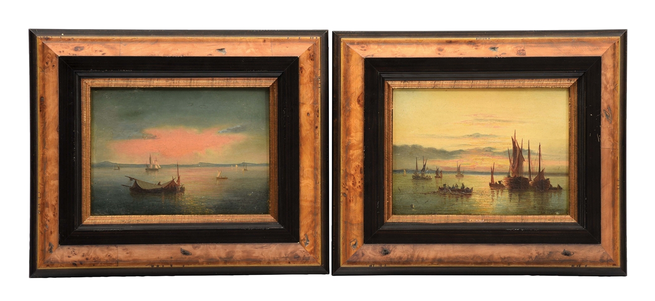 LOT OF 2:(ATTRIBUTED) HERMINIE HENRIETTA GUDIN (FRENCH; 1825 - 1876)PAIR OF SEASCAPES.