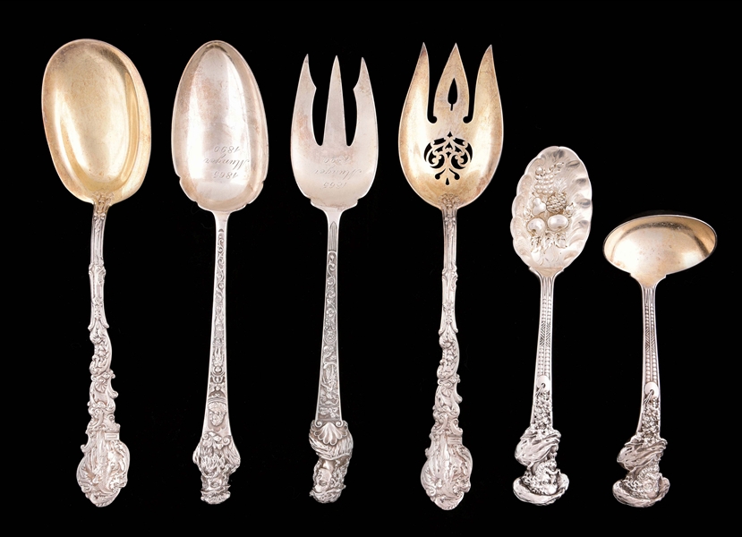 A GROUP OF GORHAM STERLING SERVING PIECES.