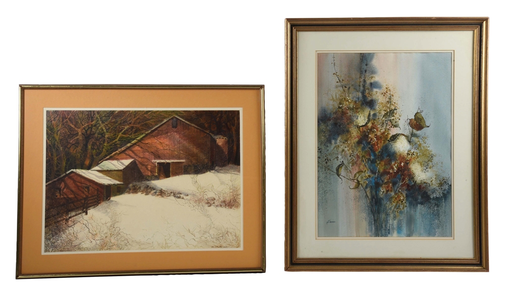 LOT OF TWO NEW JERSEY WATERCOLORS.
