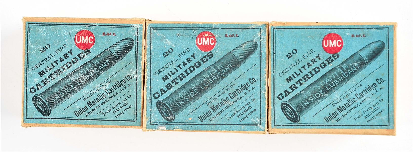 LOT OF 3: BOXES OF .43 SPANISH CARTRIDGES