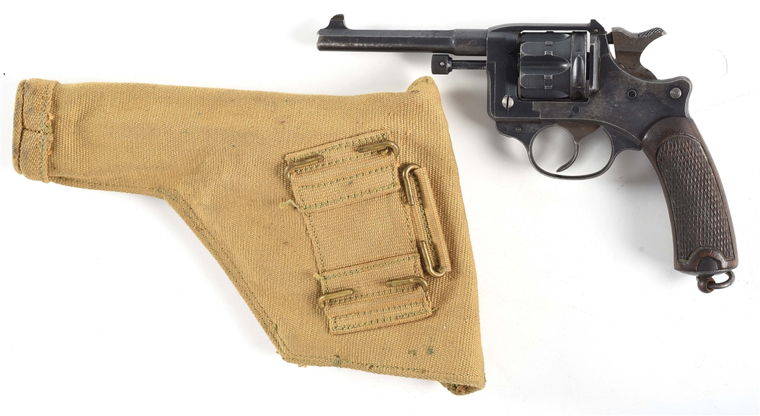 (C) ST. ETIENNE MODEL 1892 DOUBLE ACTION REVOLVER WITH HOLSTER.