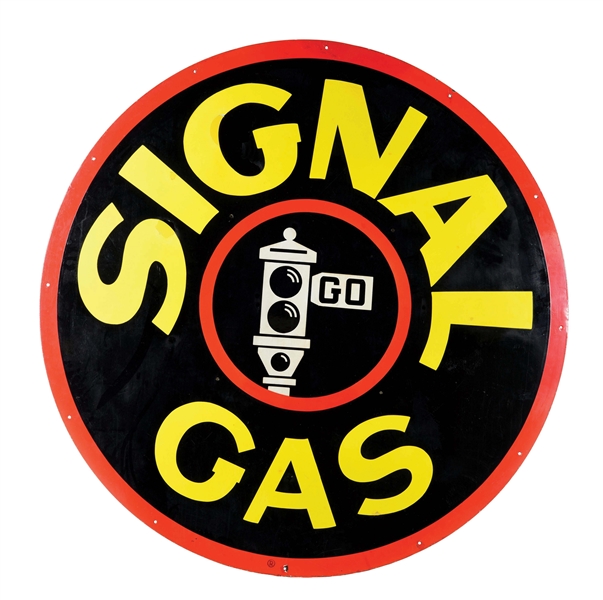 Lot Detail - SIGNAL GASOLINE PORCELAIN SERVICE STATION SIGN W/ STOP ...