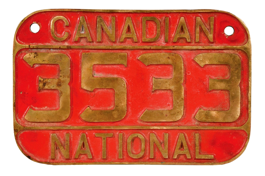 CANADIAN NATIONAL 2-8-2 MIKADO NUMBER PLATE.