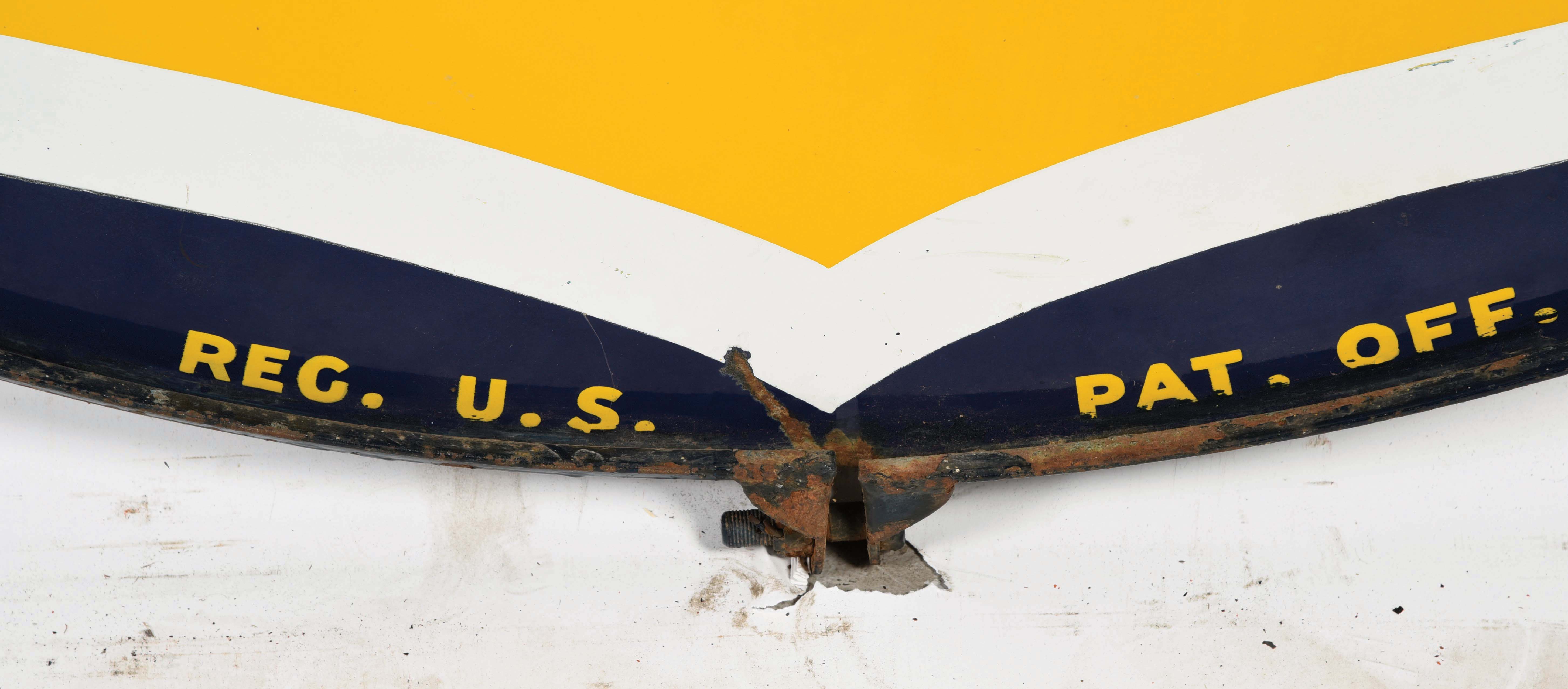Lot Detail - RICHFIELD GASOLINE PORCELAIN SERVICE STATION SIGN W/ EAGLE ...