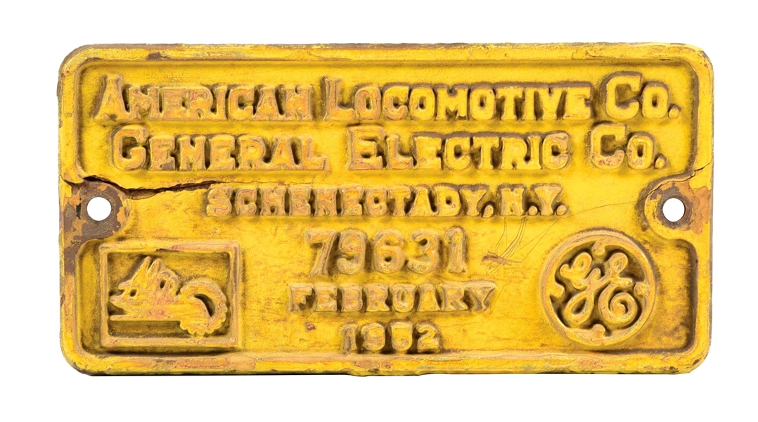 ERIE RAILROAD ALCO RS3 BUILDERS PLATE (SECOND).