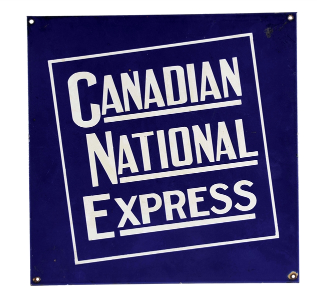 CANADIAN NATIONAL EXPRESS PORCELAIN SIGN. 