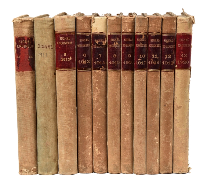 LOT OF 11: EARLY 20TH CENTURY SIGNAL ENGINEER BOOK VOLUMES.
