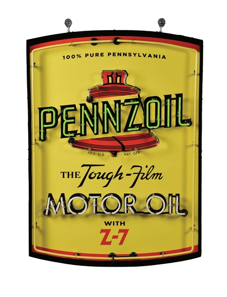 PENNZOIL MOTOR OIL FANTASY SIGN W/ FOUR COLOR NEON. 
