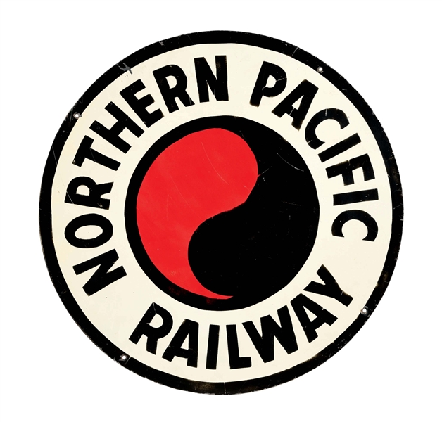 NORTHERN PACIFIC RAILWAY TIN SIGN.