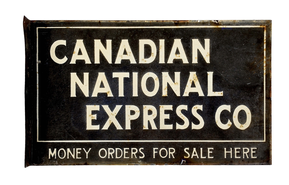 CANADIAN NATIONAL EXPRESS CO FLANGE PORCELAIN SIGN.