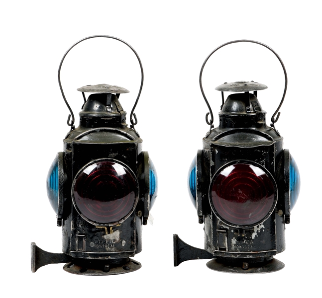 PAIR OF PIPER MARKER LAMPS.