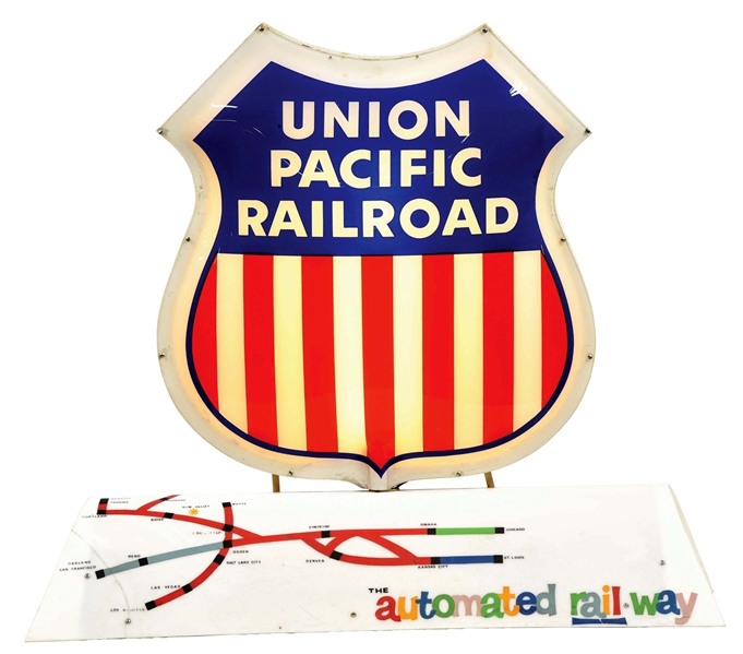 UNION PACIFIC LIGHTED ADVERTISING PIECE.