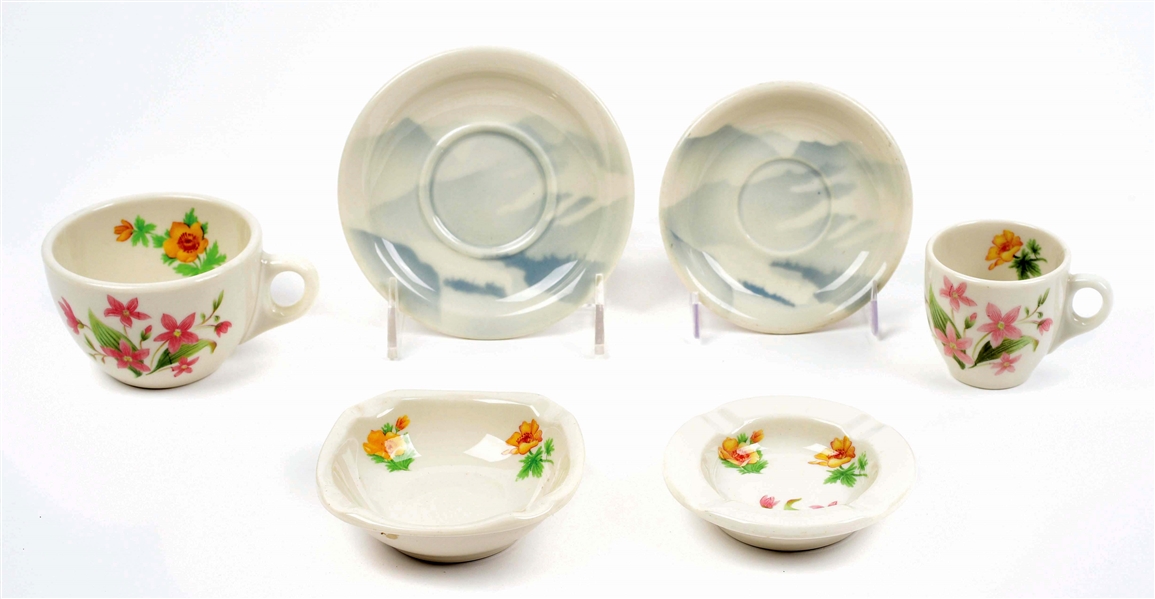 LOT OF 6: GREAT NORTHERN "MOUNTAINS & FLOWERS" CHINA PIECES.