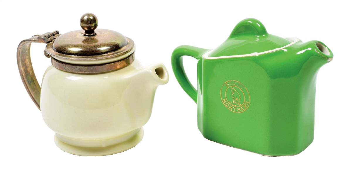 LOT OF 2: GREAT NORTHERN TEAPOTS.