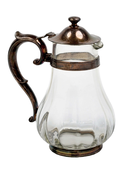 WESTERN PACIFIC GLASS AND SILVER PITCHER.
