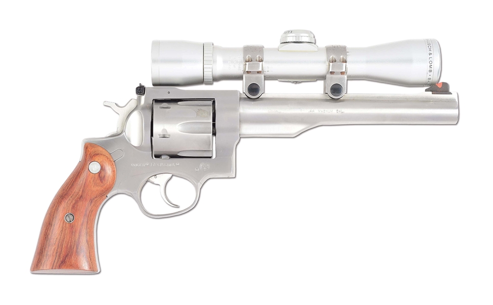 (M) RUGER REDHAWK .44 MAGNUM DOUBLE ACTION REVOLVER WITH SCOPE.