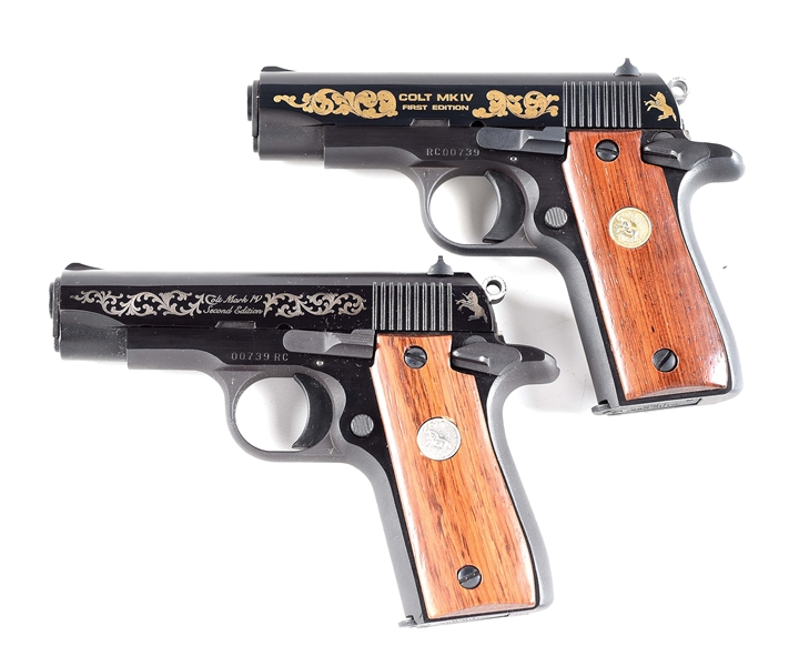 (M) LOT OF 2: COLT GOVERNMENT 380 FIRST EDITION AND COLT GOVERNMENT 380 SECOND EDITION SEMI-AUTOMATIC PISTOLS.