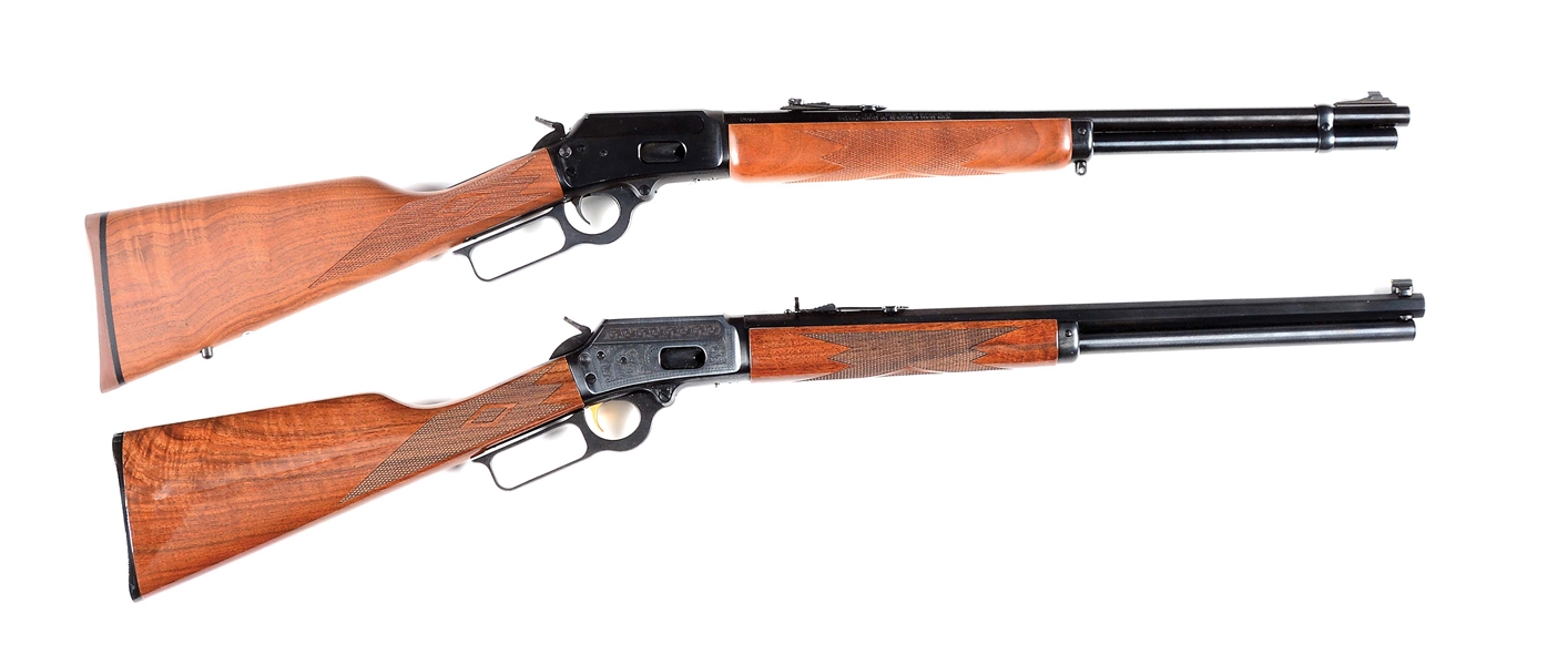 (M) LOT OF 2: MARLIN 1894 LEVER ACTION RIFLES IN .44 MAGNUM AND .45 COLT.