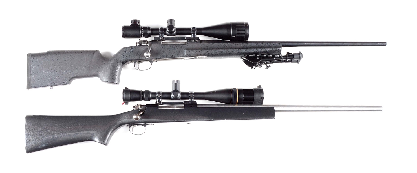 (C) LOT OF 2: CUSTOMIZED CZ VZ24 AND PRE-64 WINCHESTER MODEL 70 BOLT ACTION RIFLES WITH SCOPES.