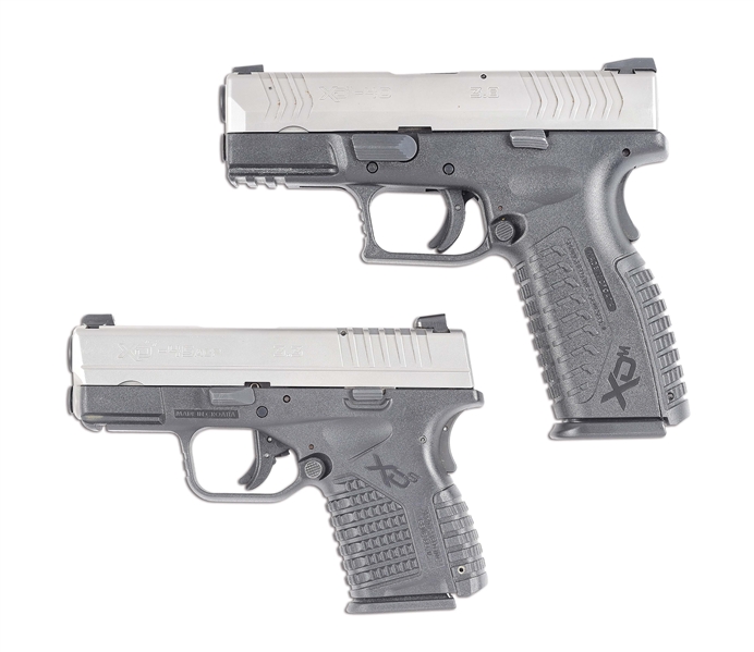 (M) LOT OF 2: CASED SPRINGFIELD ARMORY XDM-40 3.8 AND XDS-45 3.3 SEMI-AUTOMATIC PISTOLS.