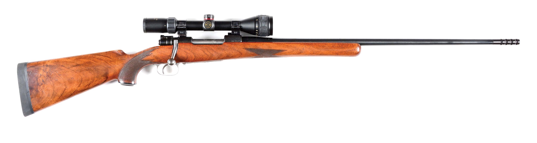(M) BELGIAN FN .264 WIN MAG BOLT ACTION RIFLE WITH SIMMONS SCOPE.