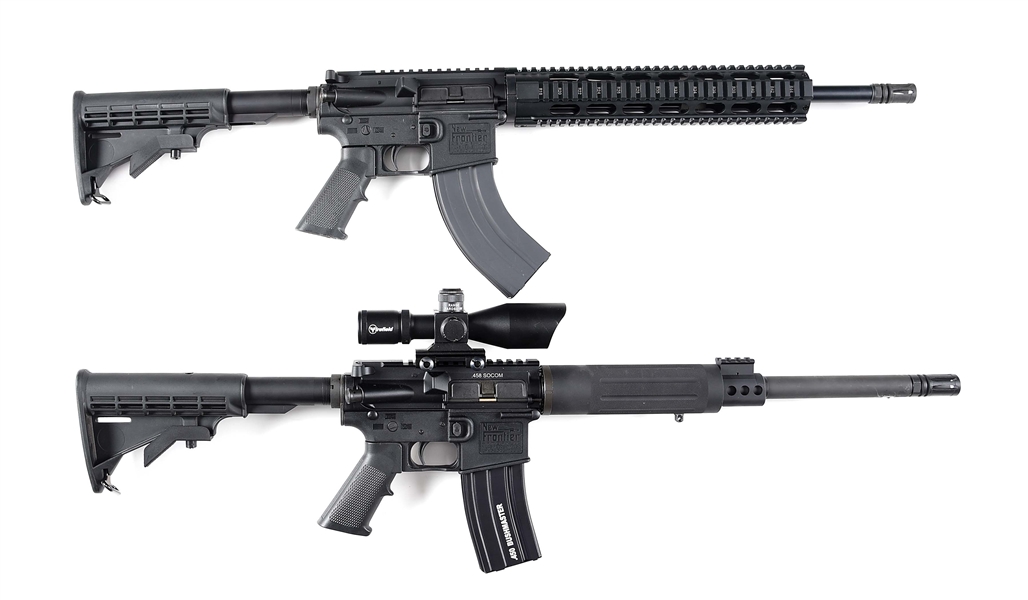 (M) LOT OF 2: NEW FRONTIER ARMORY LW-15 SEMI AUTOMATIC RIFLES IN 7.62X39MM AND .458 SOCOM