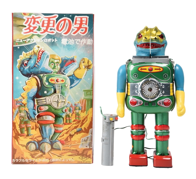 JAPANESE BATTERY OPERATED REMOTE CONTROL CHANGEMAN ROBOT.