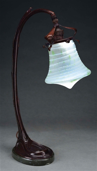 LOETZ ART NOUVEAU GOOSENECK DESK LAMP.