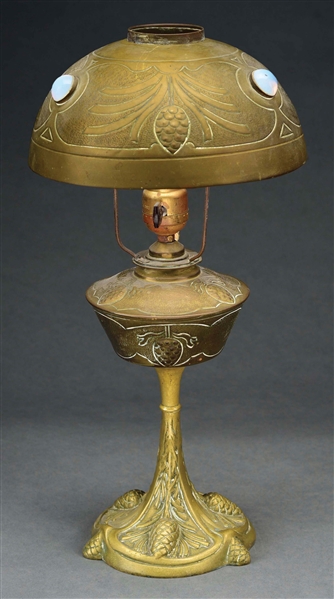 FRENCH ART NOUVEAU PINE CONE DESK LAMP.