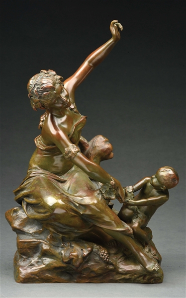 "PLAYTIME" BRONZE STATUE BY RAOUL LARCHE.