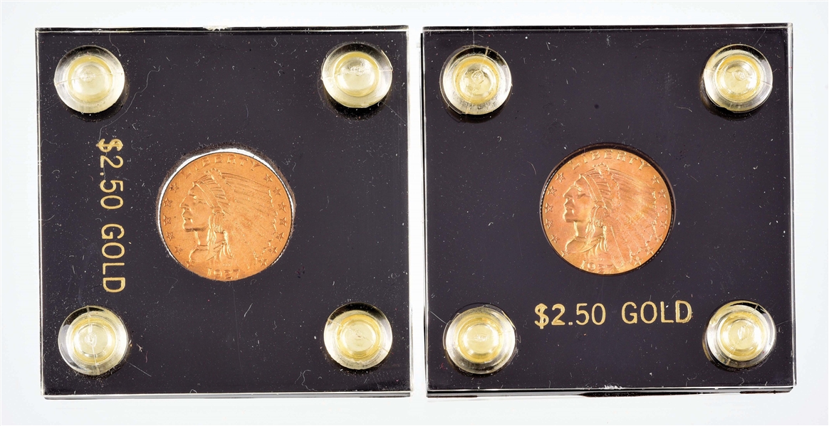 LOT OF 2: $2.50 GOLD COINS.