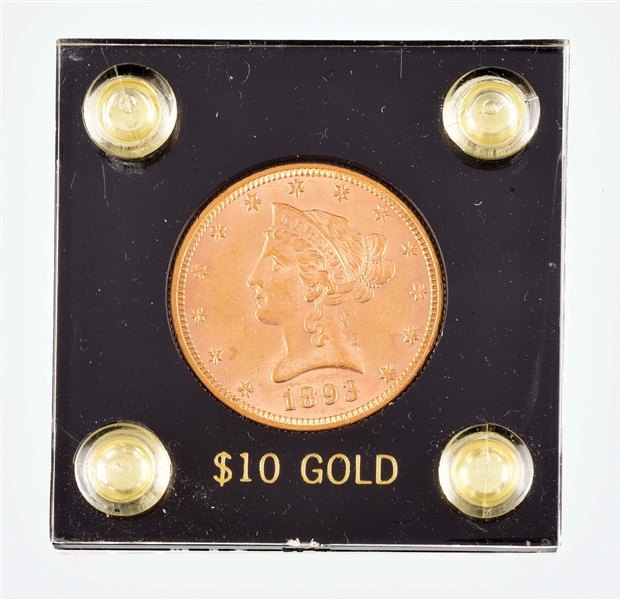1893 $10 GOLD COIN.