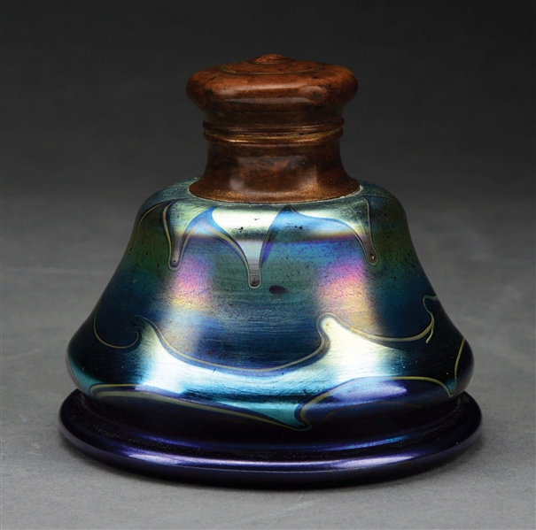 TIFFANY STUDIOS PULLED FEATHER INKWELL.