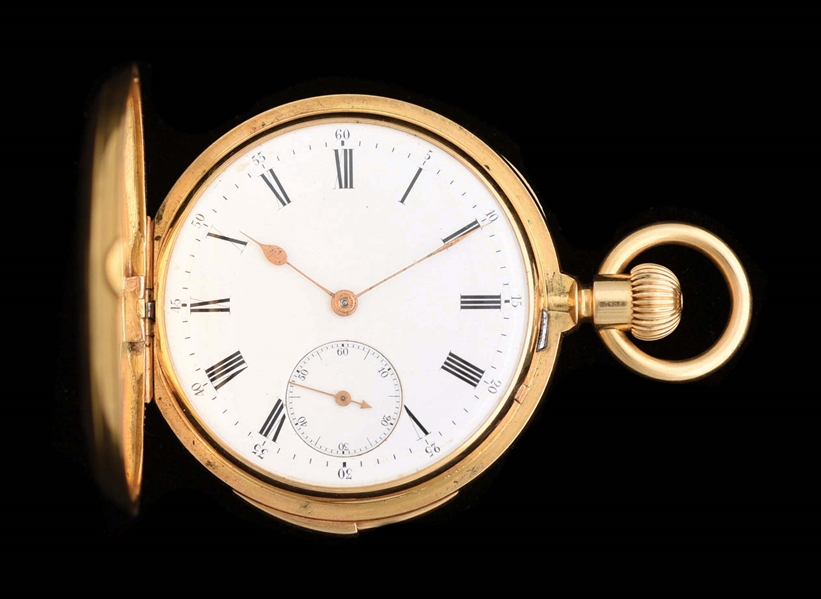 18K GOLD SWISS MINUTE REPEATER H/C POCKET WATCH, SIGNED J.M. BADOLLET.