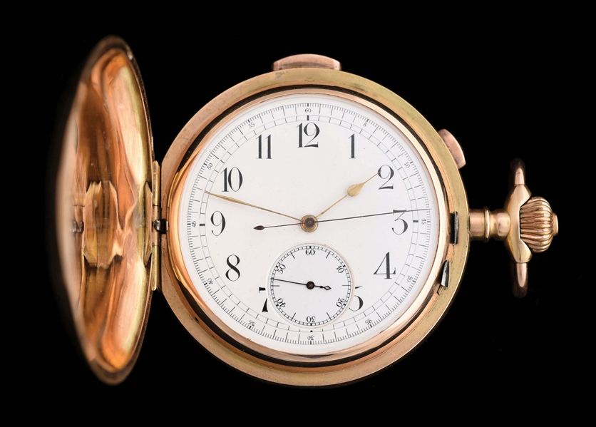 18K PINK GOLD LE PHARE SWISS MINUTE REPEATER H/C POCKET WATCH.