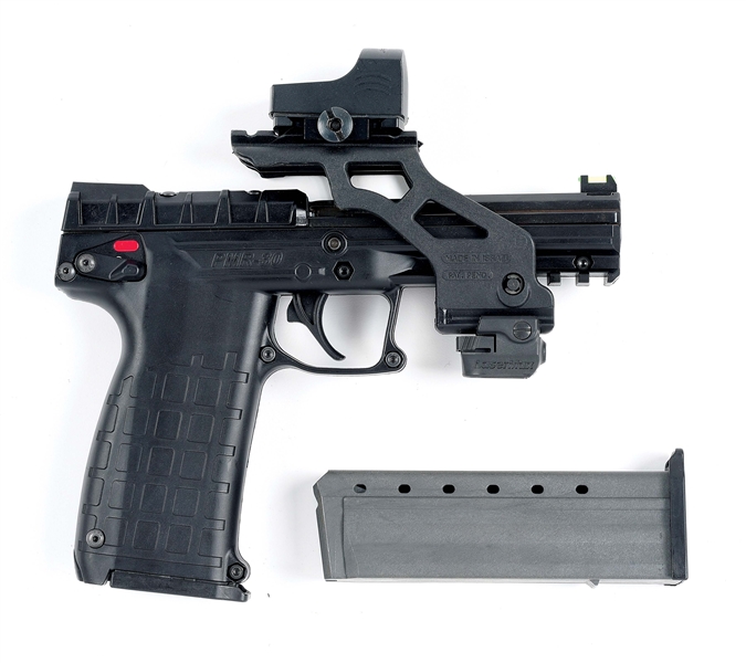 (M) KELTEC PMR30 .22 WMR SEMI-AUTOMATIC PISTOL WITH RED DOT SIGHT SPARE MAGAZINE.