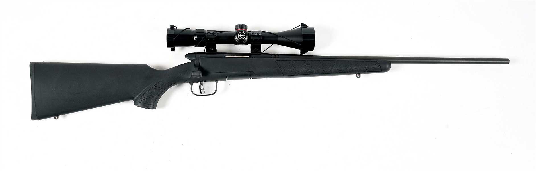 (M) SAVAGE MODEL B .17 WSM BOLT ACTION RIFLE WITH SCOPE.