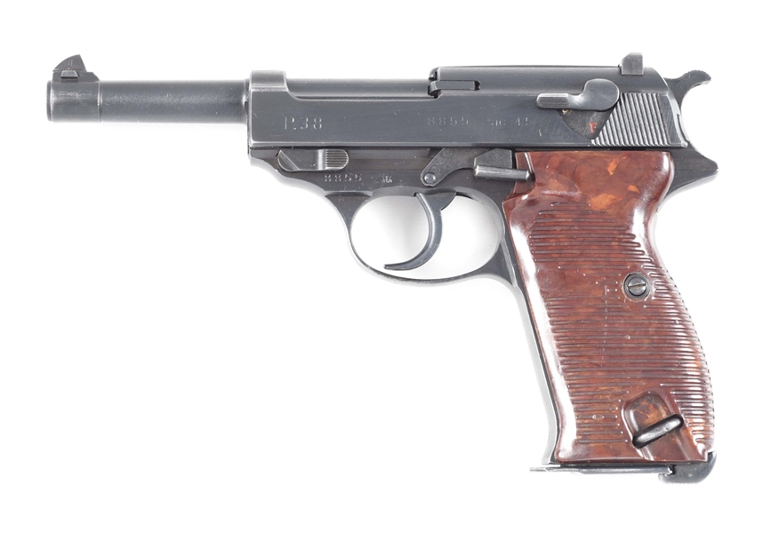 (C) HIGH CONDITION GERMAN WORLD WAR II WALTHER "AC/45" CODE P.38 SEMI-AUTOMATIC PISTOL WITH HOLSTER.