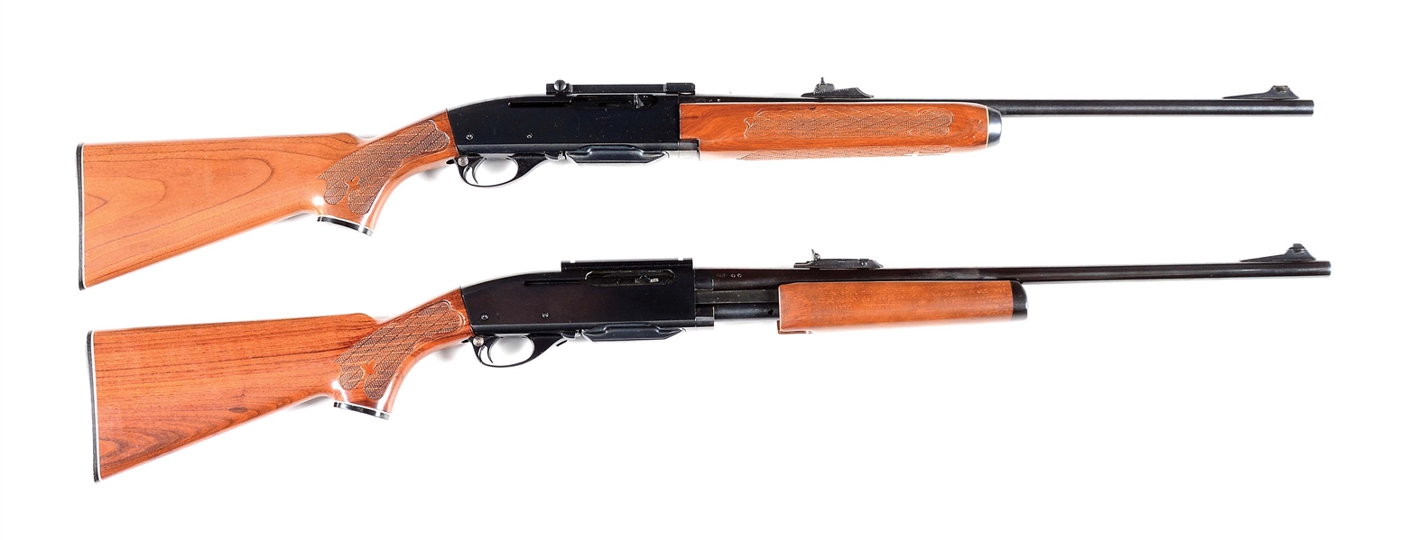 (M) LOT OF 2: REMINGTON WOODSMASTER 742 SEMI AUTOMATIC AND SLIDE ACTION RIFLES