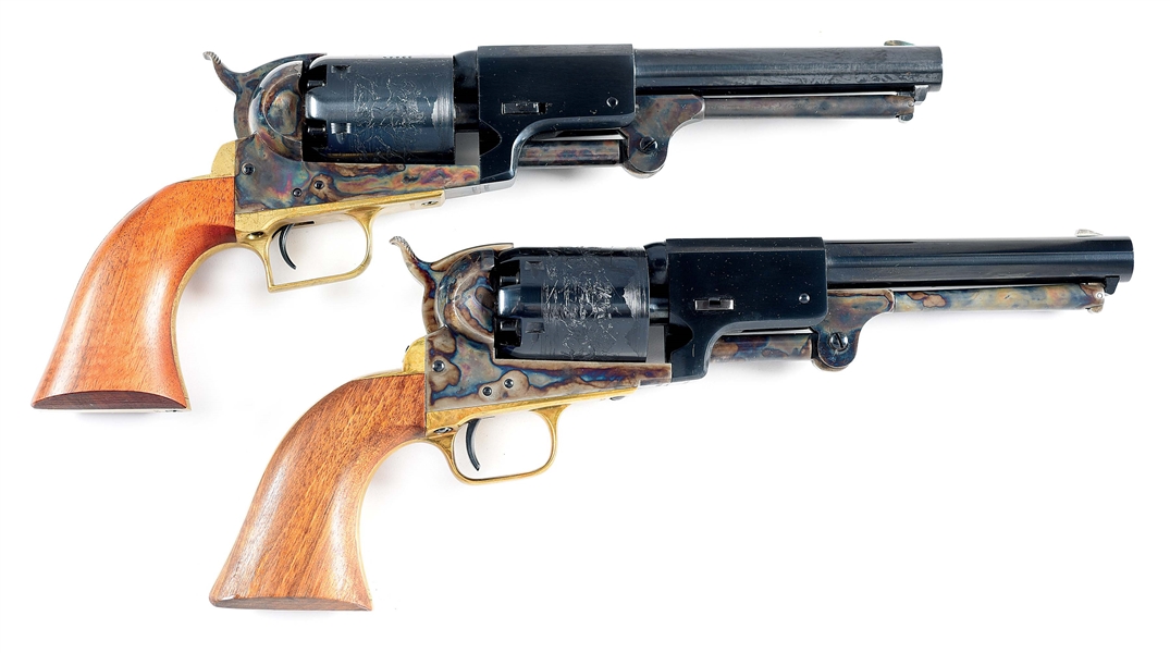 (A) LOT OF 2: COLT SECOND MODEL DRAGOON AND 3RD MODEL DRAGOON .44 PERCUSSION REVOLVERS WITH BOXES.