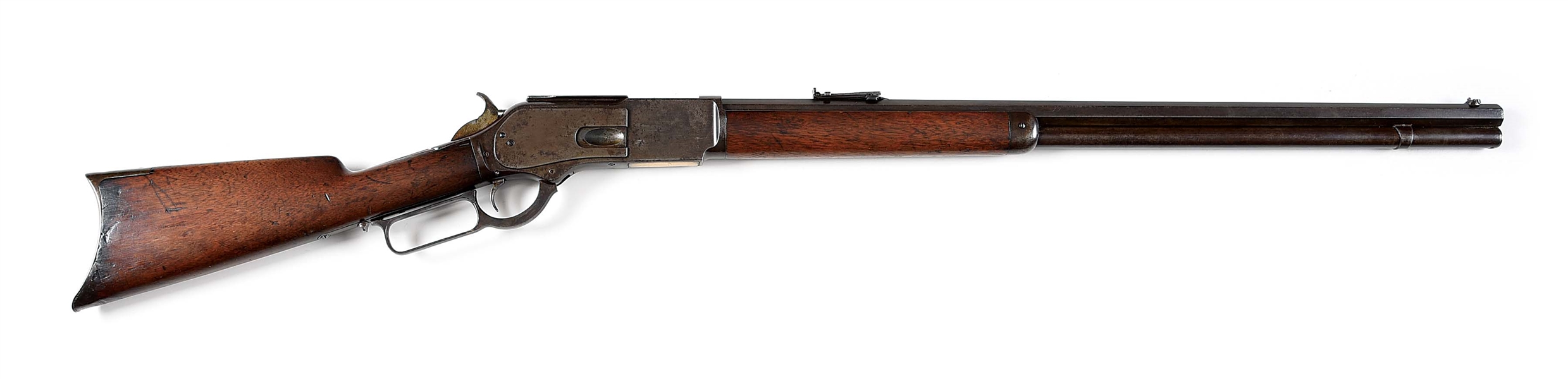 (A) WINCHESTER MODEL 1876 LEVER ACTION RIFLE. 