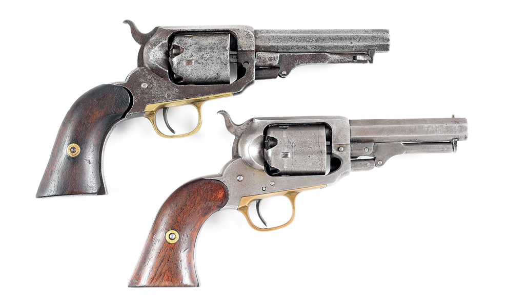 (A) LOT OF 2: 2 WHITNEY POCKET MODEL PERCUSSSION REVOLVERS. 