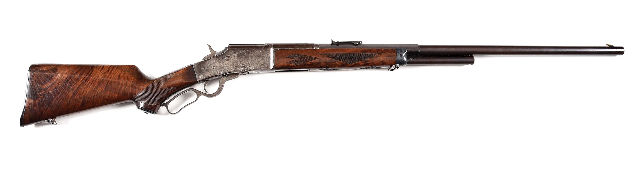 (A) BULLARD REPEATING ARMS DELUXE LEVER ACTION RIFLE.