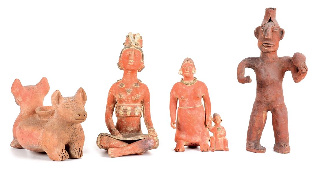 LOT OF 4: MEXICAN/PRE-COLUMBIAN STYLE FIGURES. 