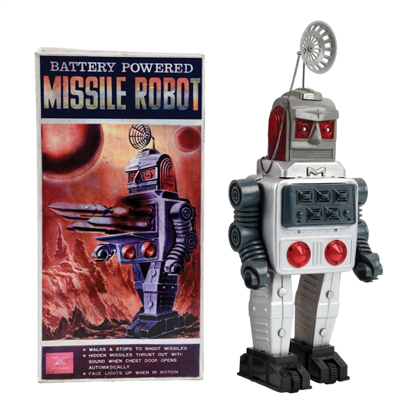 JAPANESE ALPS BATTERY OPERATED MISSILE MAN ROBOT. 