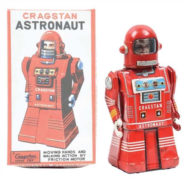 CRAGSTAN JAPANESE MADE FRICTION ASTRONAUT TOY.