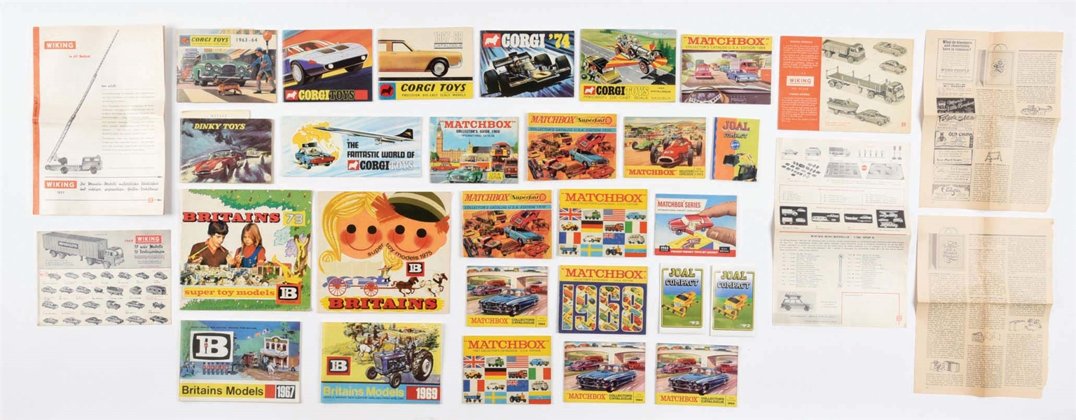 LOT OF APPROXIMATELY 25 MOSTLY 1960S AND 1970S DIE-CAST TOY CATALOGS.