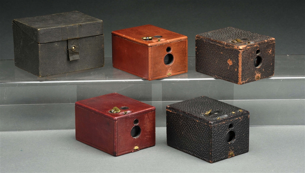 LOT OF FOUR POCKET KODAK BOX CAMERAS CIRCA 1895 - 1900.