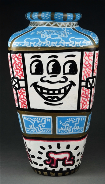 Lot Detail - RARE AND IMPORTANT KEITH HARING VASE.